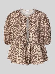 Regular Fit Bluse Baumwoll-Leinen-Mix Modell 'ROMI' von VILLA SOPHIE Beige - 5