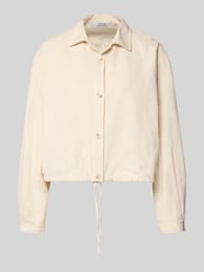 Hemdjack van mix van katoen en linnen relaxed fit model 'Formente' van OPUS Beige - 8