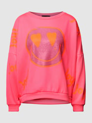 Sweatshirt met strass-steentjes, model 'JOY' van miss goodlife Fuchsia - 43