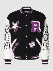 Collegejacke mit Label- und Motiv-Patches von REVIEW Grau / Schwarz - 26