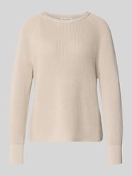 Regular Fit Strickpullover aus reiner Baumwolle von Marc O'Polo Beige - 7