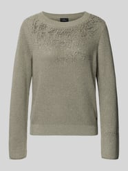 Sweter z dzianiny z obszyciem ozdobnymi kamieniami od monari - 14