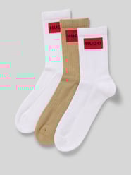 Socken mit Label-Detail im 3er-Pack von HUGO Beige - 25