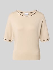 Regular fit pullover van viscosemix in tricotlook van COMMA Beige - 18