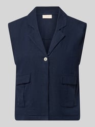 Bodywarmer van linnenmix met paspelzakken model 'Lava' van FREE/QUENT - 6