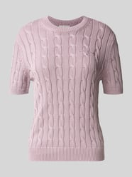 Strickshirt mit Zopfmuster und Rundhalsausschnitt von Carhartt Work In Progress Pink - 38