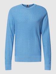 Sweatshirt mit Strukturmuster Modell 'TRIANGLE' von Tommy Hilfiger Blau - 32