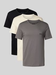 T-Shirt mit Rundhalsausschnitt im 3er-Pack Modell 'Classic' von BOSS Beige - 22