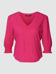 Blouseshirt met V-hals, model 'DARDIVO' van Lauren Ralph Lauren Fuchsia - 43