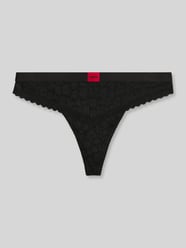 String mit elastischem Bund und Spitzenbesatz von HUGO - 32