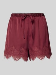 Relaxed Fit Pyjama-Hose mit Spitzenbesatz von Jake*s Casual Bordeaux - 40
