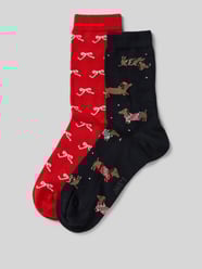 Skarpety ze wzorem na całej powierzchni w zestawie 2 szt. od Jake*s Casual - 42