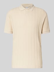 Slim Fit Poloshirt mit Strukturmuster Modell 'JADEN' von SELECTED HOMME Beige - 38
