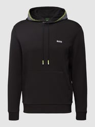 Hoodie mit Logo-Stitching Modell  'Soody' von BOSS Green Schwarz - 35