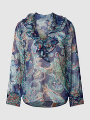 Bluse mit transparentem Obermaterial von Liu Jo White Blau - 2