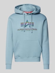 Hoodie mit Label-Print von Alpha Industries Grau - 19