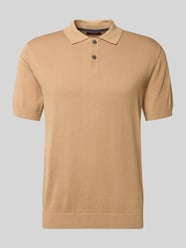 Regular Fit Poloshirt in Strick-Optik von Christian Berg Men Beige - 36