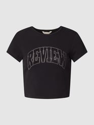 T-Shirt mit Strasssteinbesatz von REVIEW Grau / Schwarz - 44