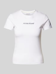 Slim Fit T-Shirt mit Label-Print von Guess Jeans Weiß - 26