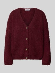Relaxed Fit Strickjacke aus Woll-Viskose-Mix Modell 'Sofia' von ZABAIONE Bordeaux - 11
