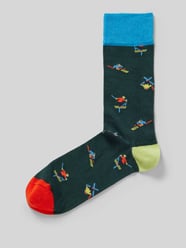 Socken mit Motiv-Stitching Modell 'Ski Free' von DillySocks Blau - 26