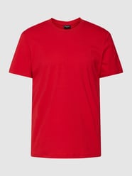 T-shirt met geribde ronde hals, model 'Clark-R' van Strellson Rood - 46