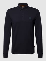 Slim fit poloshirt met labelpatch, model 'Passerby' van BOSS Orange Blauw / turquoise - 7