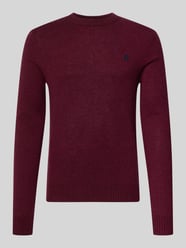 Slim Fit Strickpullover aus reiner Wolle mit Label-Stitching von MCNEAL - 31