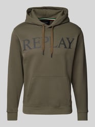 Hoodie mit Label-Print von Replay Grün - 24