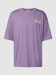 T-shirt met extra brede schouders van REVIEW Paars - 33