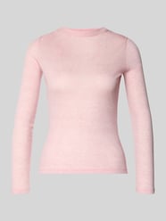Longsleeve o kroju slim fit z mieszanki lyocellu i wełny model 'Sefemina' od OPUS Fuksjowy - 24