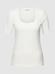 T-Shirt mit Feinripp von Tom Tailor Beige - 35