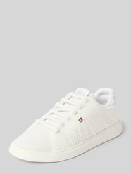 Sneakersy w imitacji dzianiny z detalem z logo od Tommy Hilfiger - 16