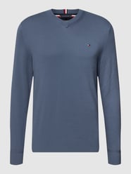 Strickpullover mit Logo-Stitching von Tommy Hilfiger Blau / Türkis - 37