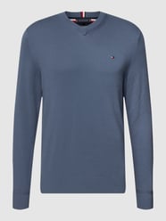 Strickpullover mit Logo-Stitching von Tommy Hilfiger Blau - 44