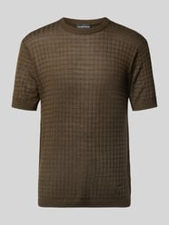 T-Shirt mit geripptem Rundhalsausschnitt von Emporio Armani Beige - 11