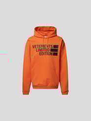 Oversized Hoodie mit Label-Print von VETEMENTS Orange - 6