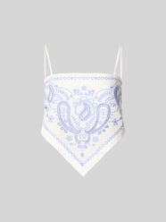 Crop Bandeau-Top aus Leinen-Mix von Self-Portrait - 43