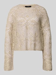 Relaxed Fit Strickpullover mit Pailletten Modell 'LEILANI FLOWERS' von VERO MODA Beige - 33