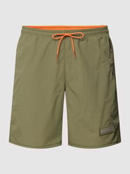Badehose mit Label-Detail Modell 'MORGEX' von Napapijri Grün - 36