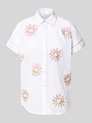 Regular Fit Bluse im Allover-Look mit Stitchings von Christian Berg Woman - 41