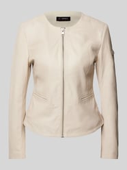 Lederjacke mit Paspeltaschen von Cabrini Beige - 5