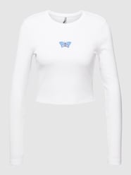 Cropped Longsleeve mit Motiv-Stitching Modell 'Mia' von Only - 21