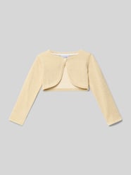 Cropped Bolero in Strick-Optik mit Zierbordüren von Happy Girls Gold - 1