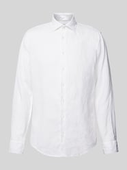 Slim Fit Leinenhemd mit Kentkragen von SEIDENSTICKER Weiß - 1
