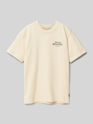 T-Shirt mit Label- und Statement-Print Modell 'Mezzo' von CARS JEANS Beige - 14