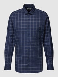 Modern Fit Business-Hemd mit Karomuster von OLYMP Level Five Blau - 30