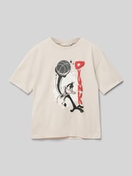 T-Shirt mit Motiv-Print und Rundhalsausschnitt von Mango Beige - 26