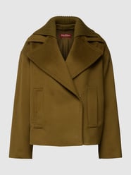 Jacke aus Schurwolle mit geripptem Besatz Modell 'ANAGNI' von Max Mara Studio Grün - 1
