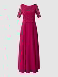 Abendkleid aus floraler Spitze und Chiffon  von Vera Mont Rot - 8